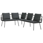 Gartensofa-set 2 pcs Schwarz Poly-Rattan