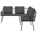 Gartensofa-set 2 pcs Schwarz Poly-Rattan