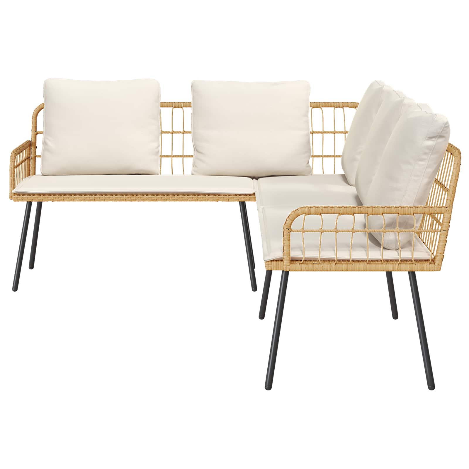 Gartensofa-set 2 pcs Beige Poly-Rattan