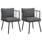 Gartenstühle 2 Stk. mit Kissen Schwarz Poly Rattan