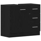 Waschbeckenunterschrank Schwarz Eichen-Optik 63x30x54 cm