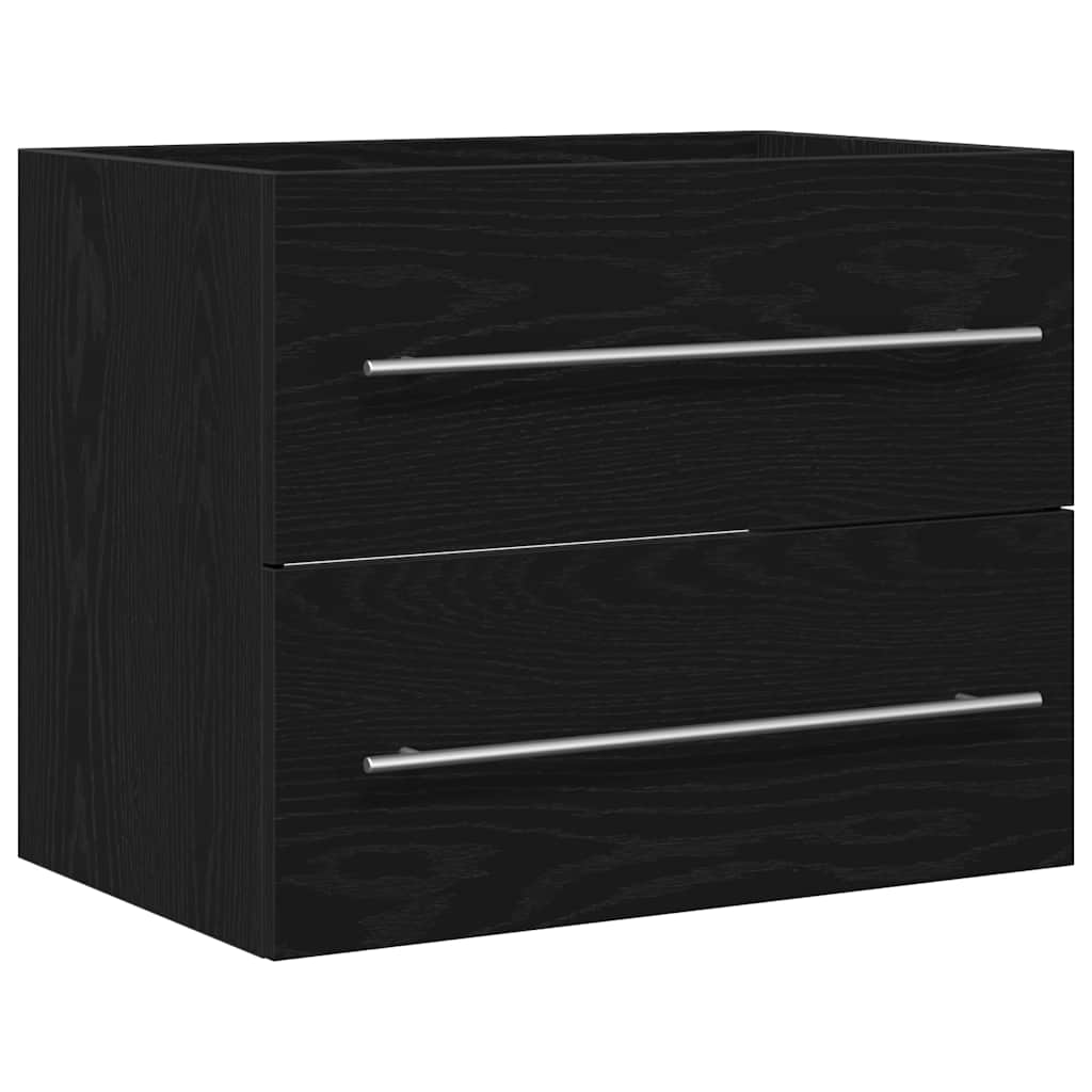 Waschbeckenunterschrank Schwarz Eichen-Optik 60x38,5x48 cm