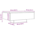 Couchtisch Schwarz Eichen-Optik 85 x 55 x 31 cm