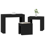 Satztische 3 pcs Schwarz Eichen-Optik Holzwerkstoff