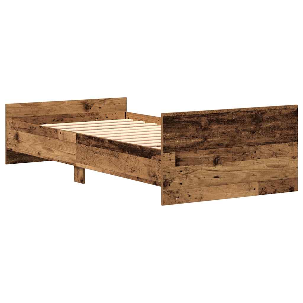 Bettgestell ohne Matratze Altholz-Optik 75x190 cm Holzwerkstoff