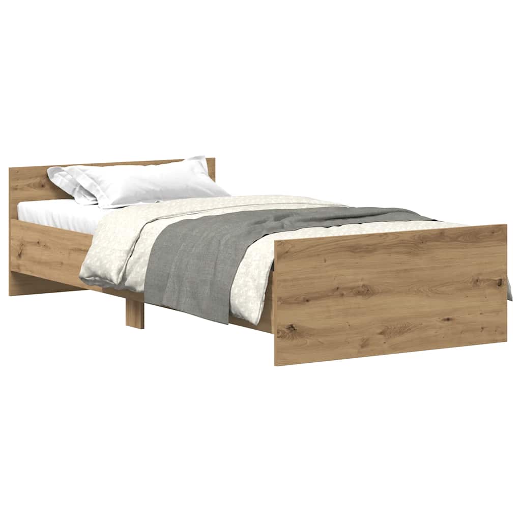 Bettgestell ohne Matratze Artisan-Eiche 75x190 cm Holzwerkstoff