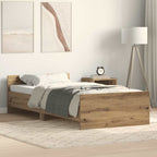 Bettgestell ohne Matratze Artisan-Eiche 75x190 cm Holzwerkstoff