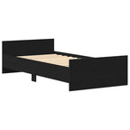 Bettgestell ohne Matratze Schwarz Eichen-Optik 75x190 cm