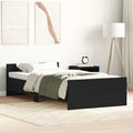 Bettgestell ohne Matratze Schwarz Eichen-Optik 100x200 cm