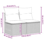 2-tlg. Garten-Sofagarnitur mit Kissen Braun Poly Rattan Akazie