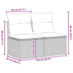 2-tlg. Garten-Sofagarnitur mit Kissen Braun Poly Rattan Akazie
