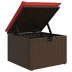 5-tlg. Garten-Sofagarnitur mit Kissen Braun Poly Rattan