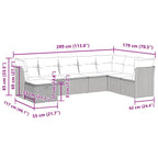 8-tlg. Garten-Sofagarnitur mit Kissen Beige Poly Rattan