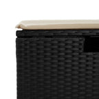 5-tlg. Garten-Sofagarnitur mit Kissen Schwarz Poly Rattan
