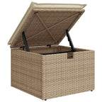 4-tlg. Garten-Sofagarnitur mit Kissen Beige Poly Rattan