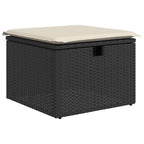 5-tlg. Garten-Sofagarnitur mit Kissen Schwarz Poly Rattan