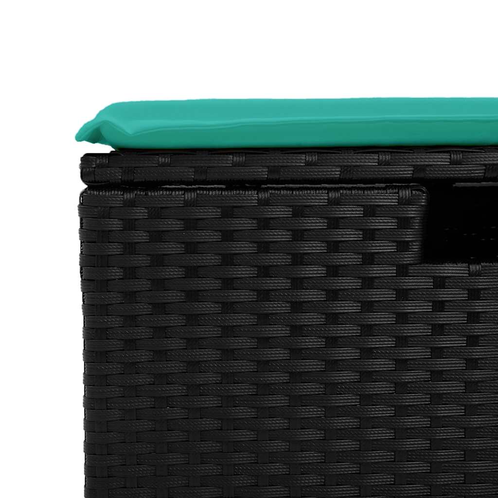 5-tlg. Garten-Sofagarnitur mit Kissen Schwarz Poly Rattan