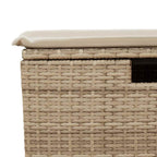 6-tlg. Garten-Sofagarnitur mit Kissen Beige Poly Rattan