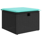11-tlg. Garten-Sofagarnitur mit Kissen Schwarz Poly Rattan