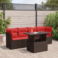 5-tlg. Garten-Sofagarnitur mit Kissen Braun Poly Rattan Akazie