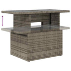 10-tlg. Garten-Sofagarnitur mit Kissen Grau Poly Rattan Akazie