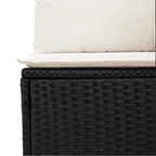 6-tlg. Garten-Sofagarnitur mit Kissen Schwarz Poly Rattan