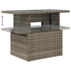 11-tlg. Garten-Sofagarnitur mit Kissen Grau Poly Rattan Akazie