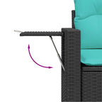 6-tlg. Garten-Sofagarnitur mit Kissen Schwarz Poly Rattan