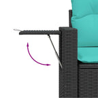 7-tlg. Garten-Sofagarnitur mit Kissen Schwarz Poly Rattan