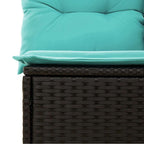 11-tlg. Garten-Sofagarnitur mit Kissen Schwarz Poly Rattan
