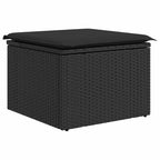 9-tlg. Garten-Sofagarnitur mit Kissen Schwarz Poly Rattan