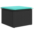 11-tlg. Garten-Sofagarnitur mit Kissen Schwarz Poly Rattan