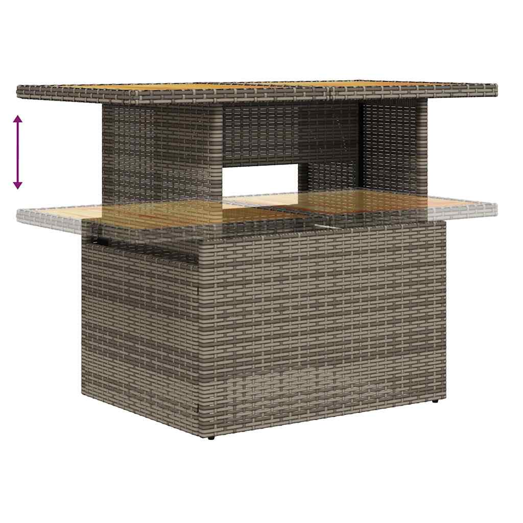 7-tlg. Garten-Sofagarnitur mit Kissen Schwarz Poly Rattan