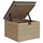 6-tlg. Garten-Sofagarnitur mit Kissen Beige Poly Rattan Akazie