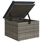 6-tlg. Garten-Sofagarnitur mit Kissen Grau Poly Rattan Akazie