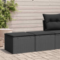 2-tlg. Garten-Sofagarnitur mit Kissen Schwarz Poly Rattan
