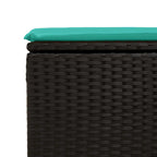 2-tlg. Garten-Sofagarnitur mit Kissen Schwarz Poly Rattan