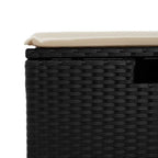 2-tlg. Garten-Sofagarnitur mit Kissen Schwarz Poly Rattan