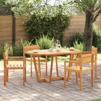 Garten-Esstisch Oval 150x90x75 cm Massivholz Akazie