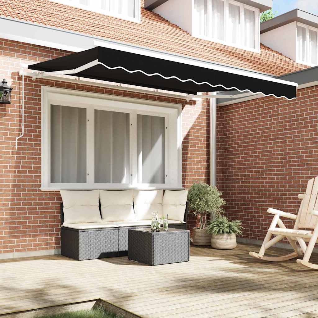 Markisenersatzstoff Schwarz 3 x 2,5 m Polyester