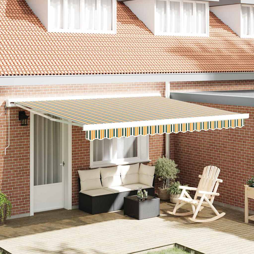 Markisenersatzstoff Grün und Gelb 4 x 3 m Polyester