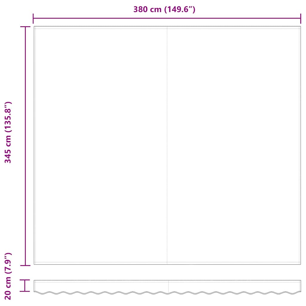 Markisenersatzstoff Grün und Weiß 4 × 3,5 m Polyester