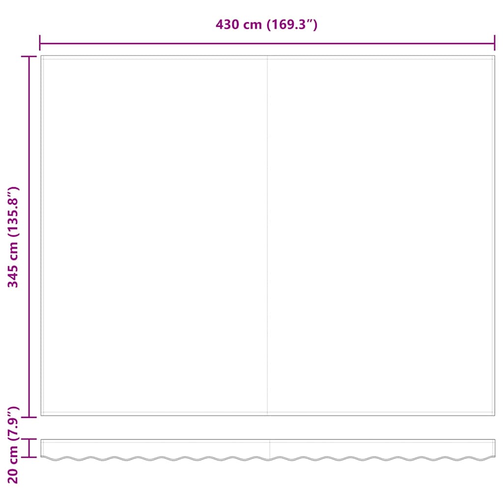 Markisenersatzstoff Grün und Weiß 430 x 345 cm Polyester