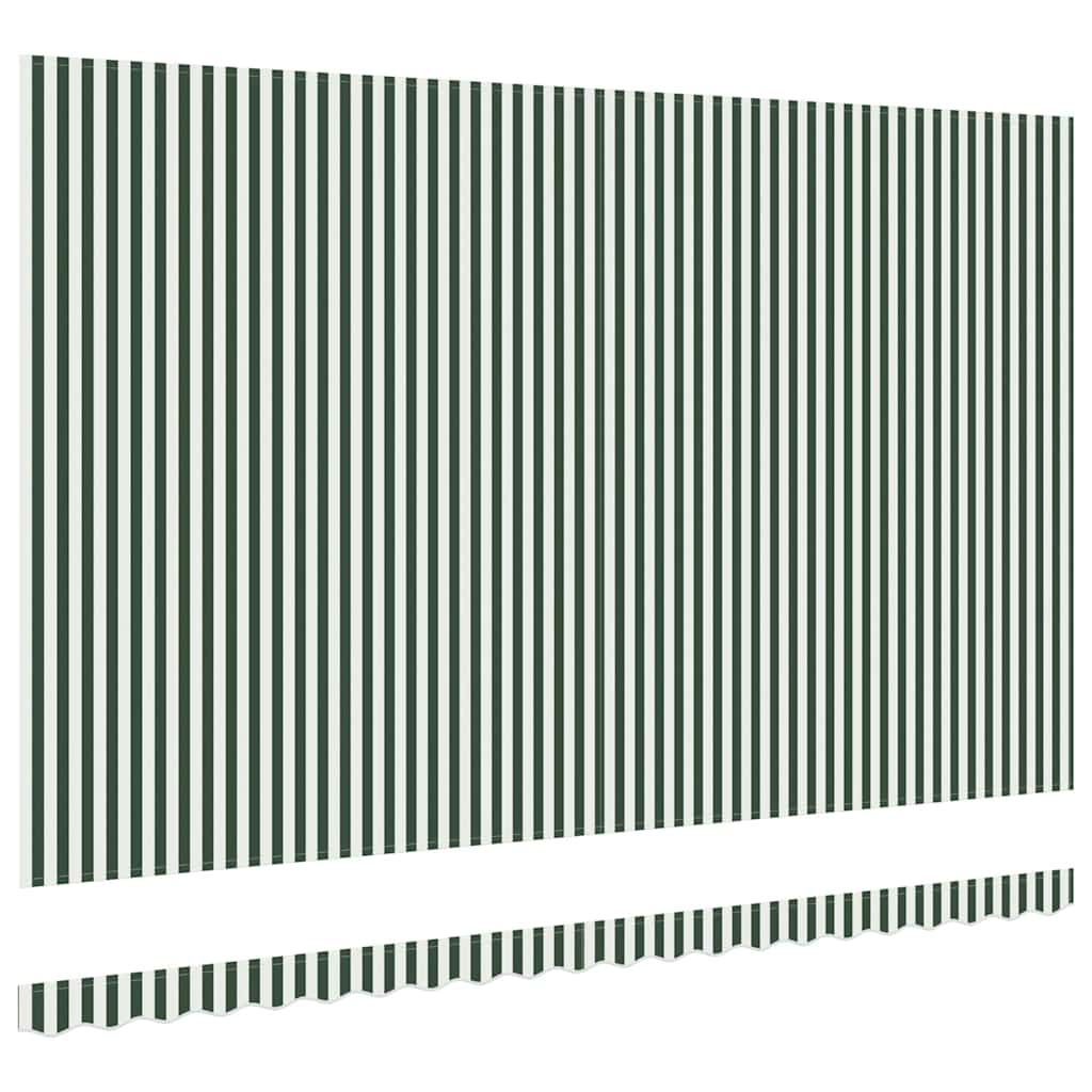Markisenersatzstoff Grün und Weiß 5 x 3,5 m Polyester