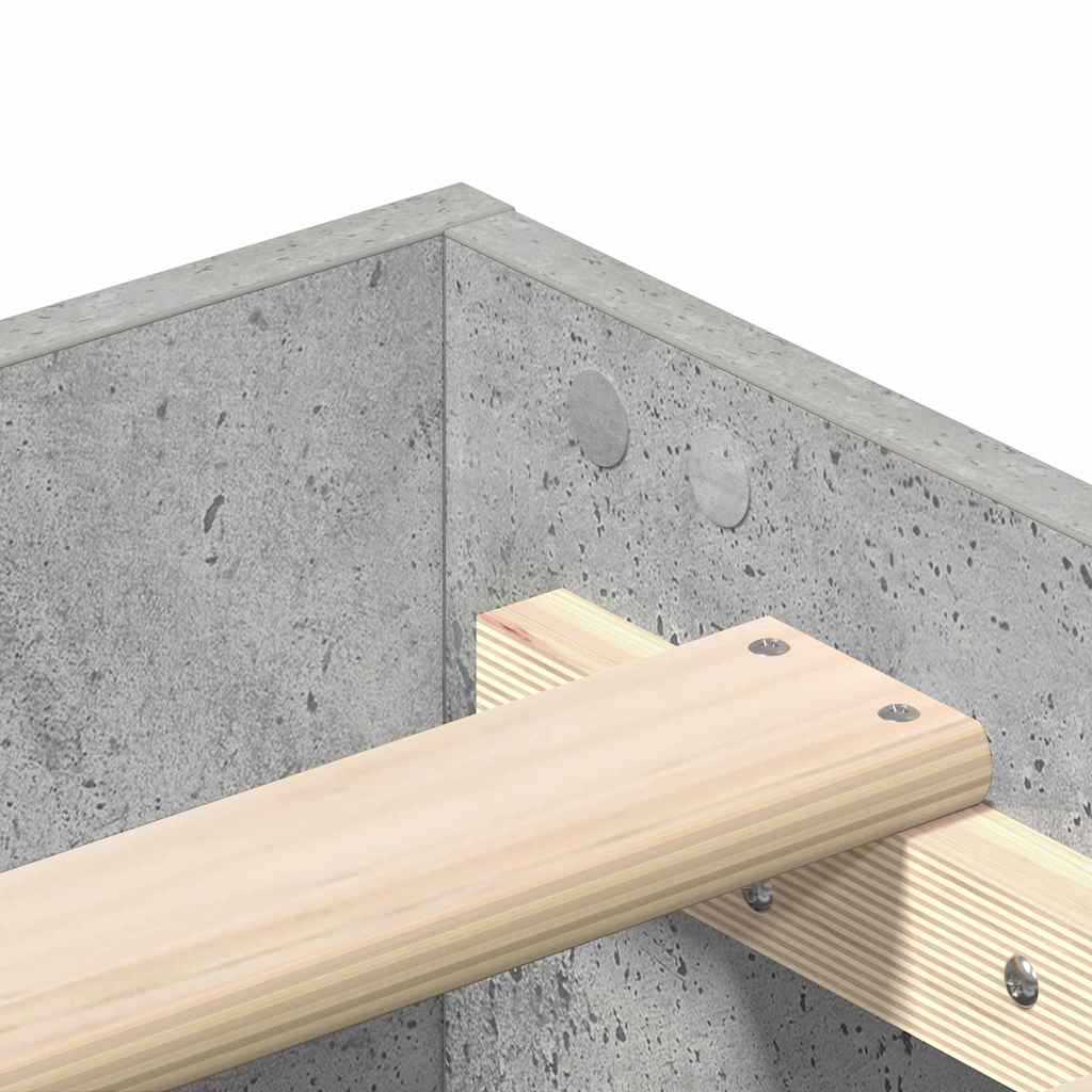 Bettrahmen Beton Grau 203 x 93 x 25 cm Holzwerkstoff