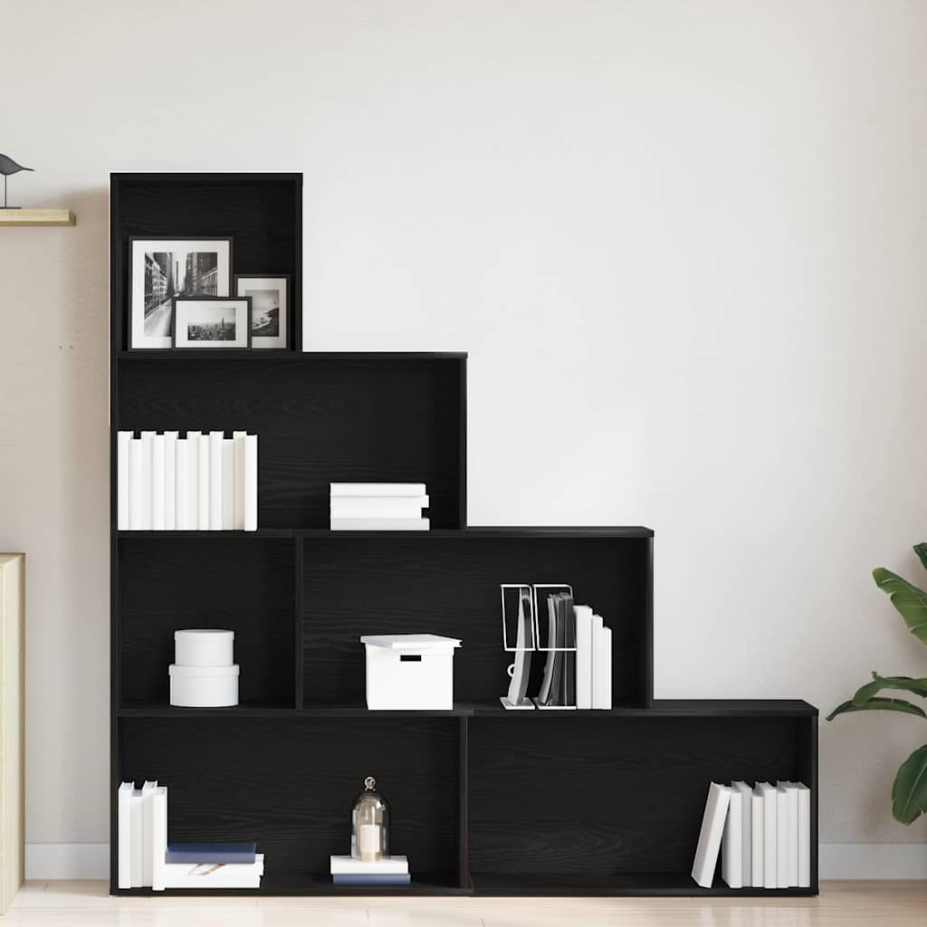 Bücherregal Schwarz Eichen-Optik 155 x 24 x 160 cm