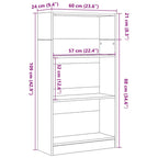 Bücherregal Schwarz Eichen-Optik 60x24x109 cm Holzwerkstoff