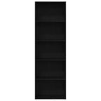 Bücherregal Schwarz Eichen-Optik 60x30x189 cm Holzwerkstoff