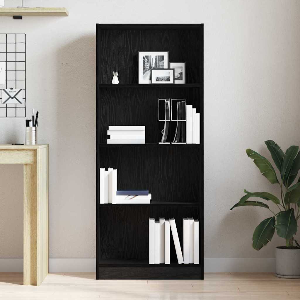 Bücherregal Schwarz Eichen-Optik 60 x 24 x 143 cm Holzwerkstoff
