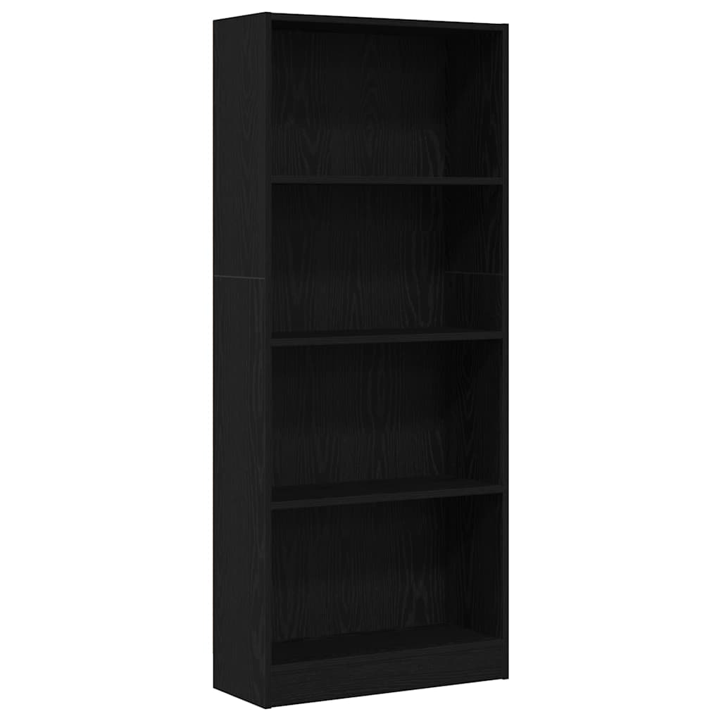 Bücherregal Schwarz Eichen-Optik 60 x 24 x 143 cm Holzwerkstoff